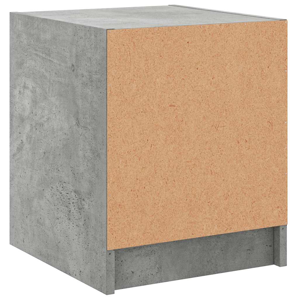 sengeborde 2 stk. med glaslåger 35x37x42 cm betongrå