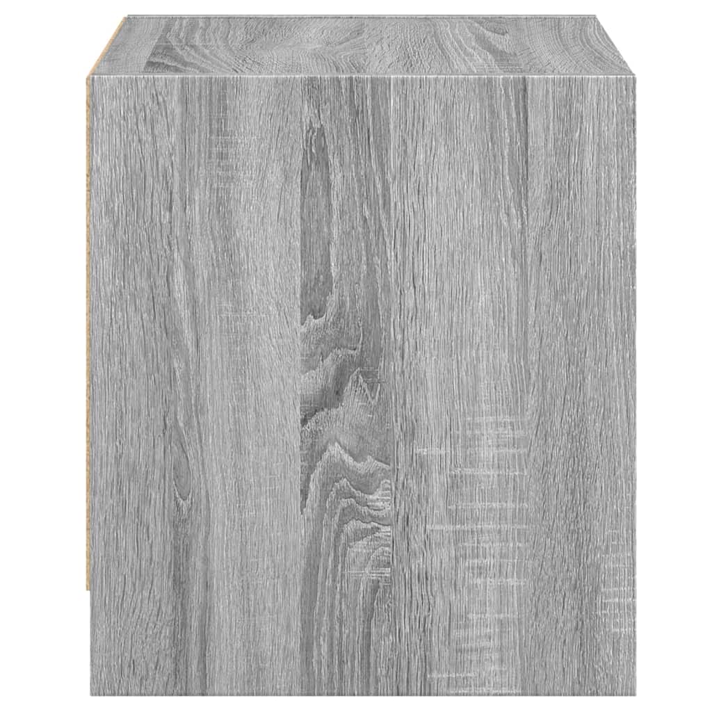 sengebord med glaslåger 35x37x42 cm grå sonoma-eg