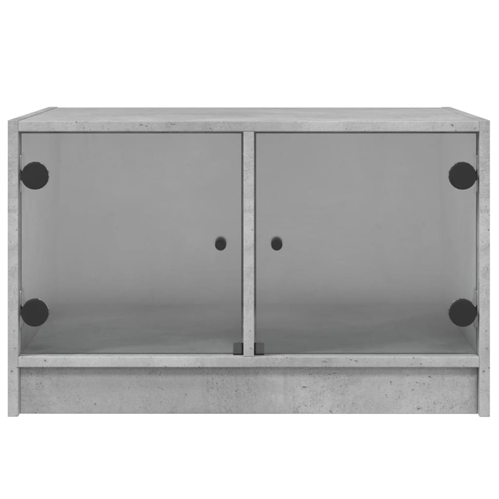 sofabord med glaslåger 68x50x42 cm betongrå