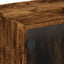 sofabord med glaslåger 68x50x42 cm røget egetræsfarve