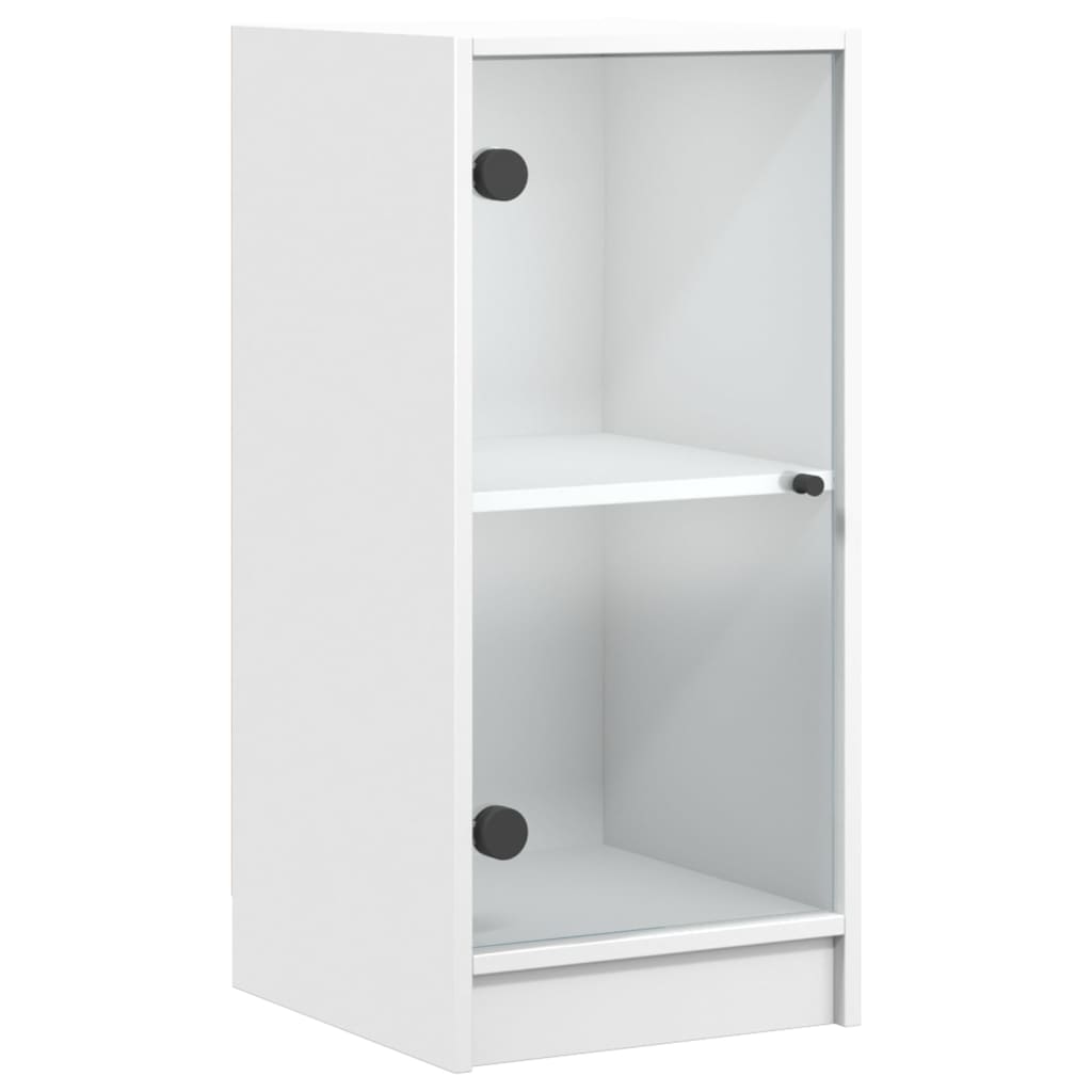 skab med glaslåger 35x37x75,5 cm hvid