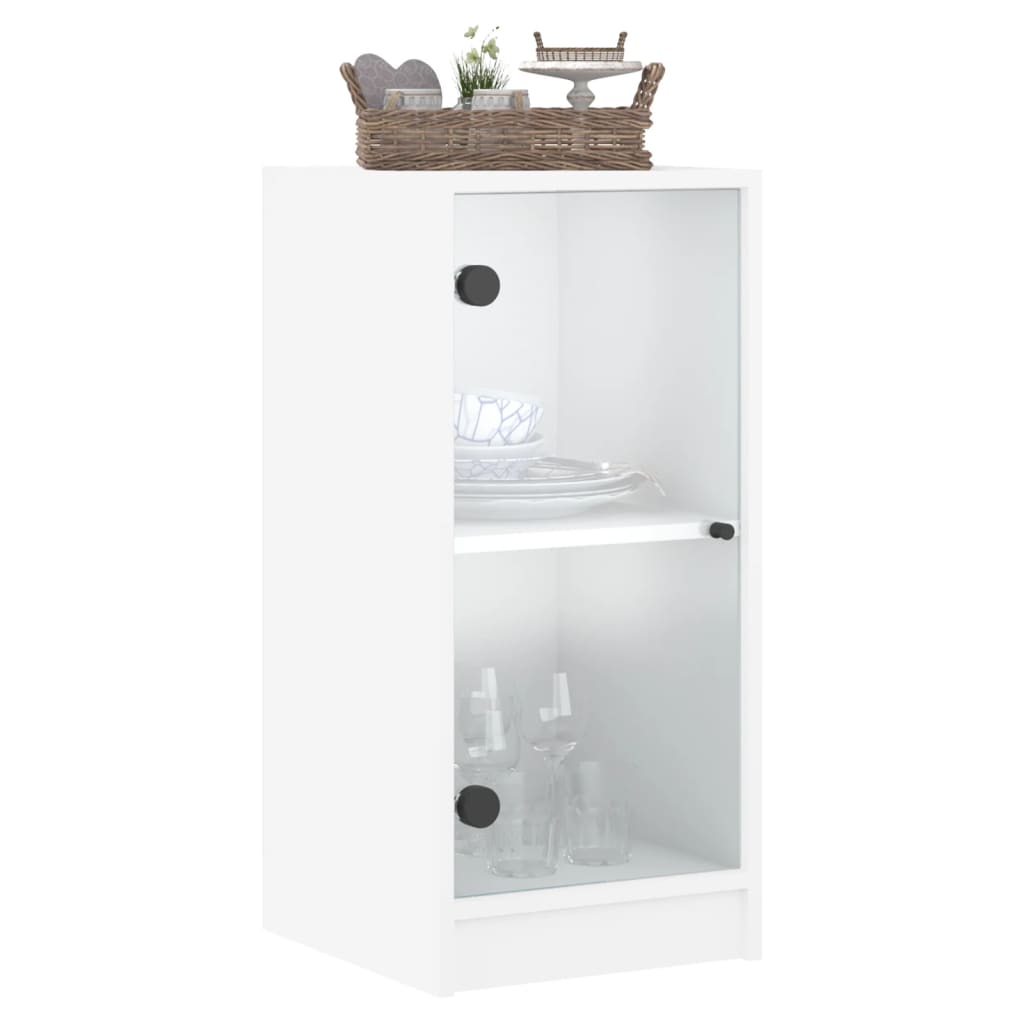 skab med glaslåger 35x37x75,5 cm hvid