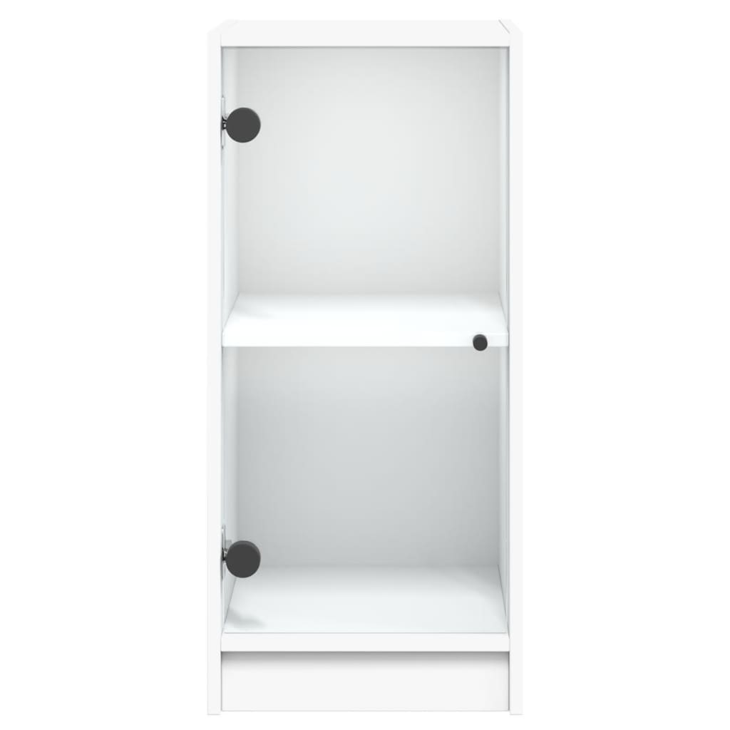 skab med glaslåger 35x37x75,5 cm hvid