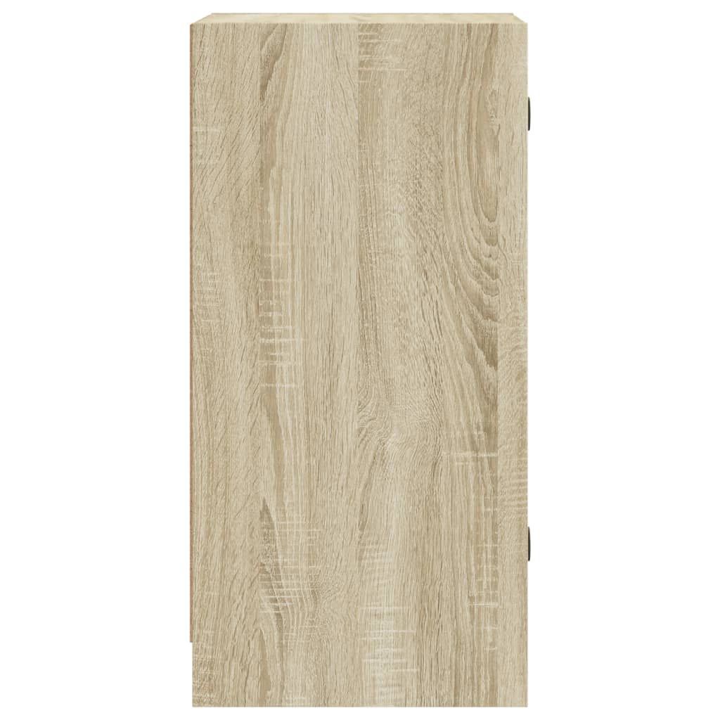 skab med glaslåger 35x37x75,5 cm sonoma-eg