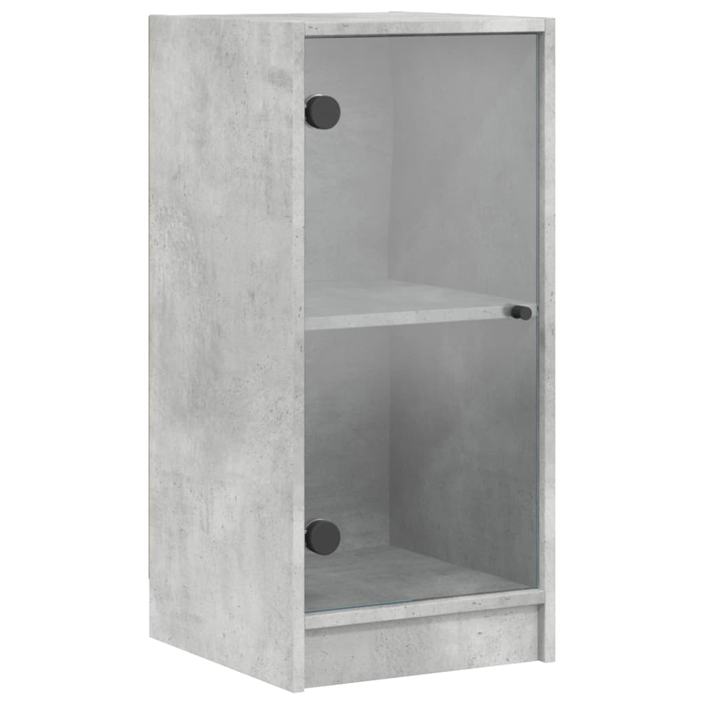 skab med glaslåger 35x37x75,5 cm betongrå