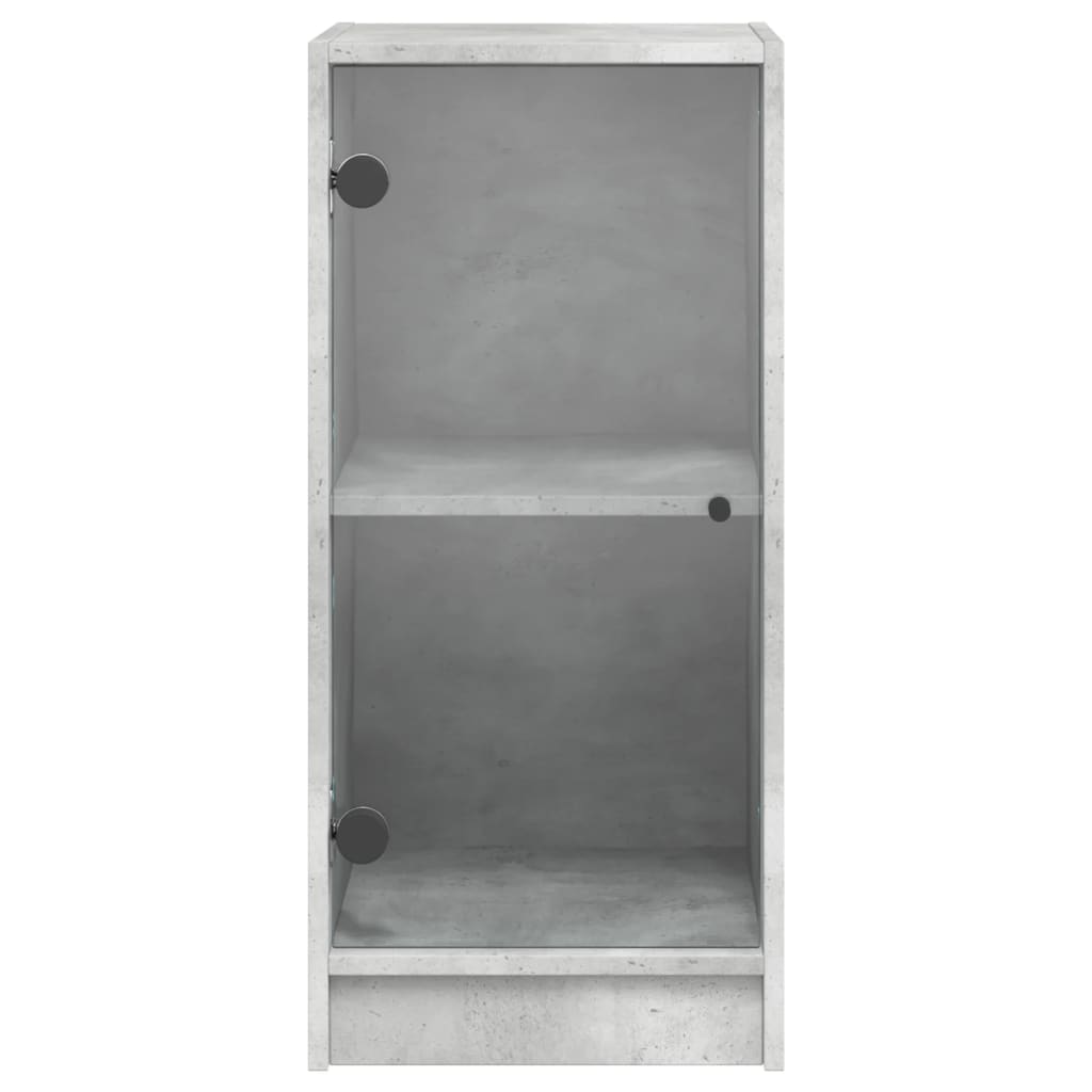 skab med glaslåger 35x37x75,5 cm betongrå