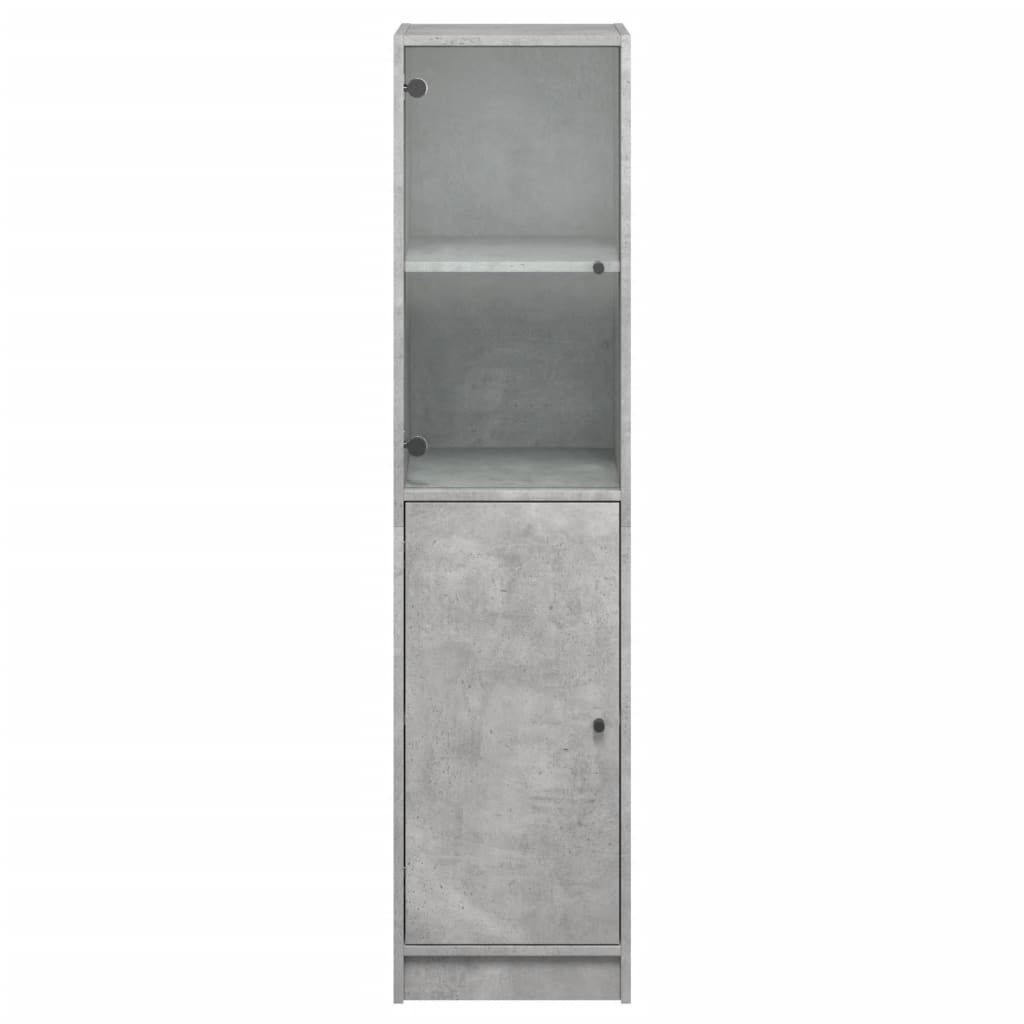 skab med glaslåge 35x37x142 cm betongrå