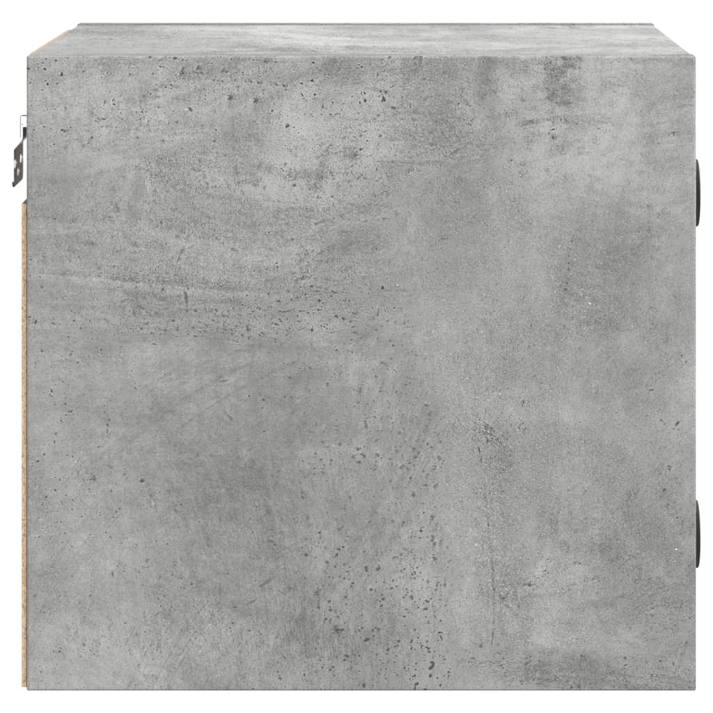 sengebord med glaslåger 35x37x35 cm betongrå
