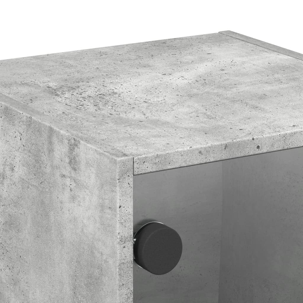 sengeborde 2 stk. med glaslåger 35x37x35 cm betongrå