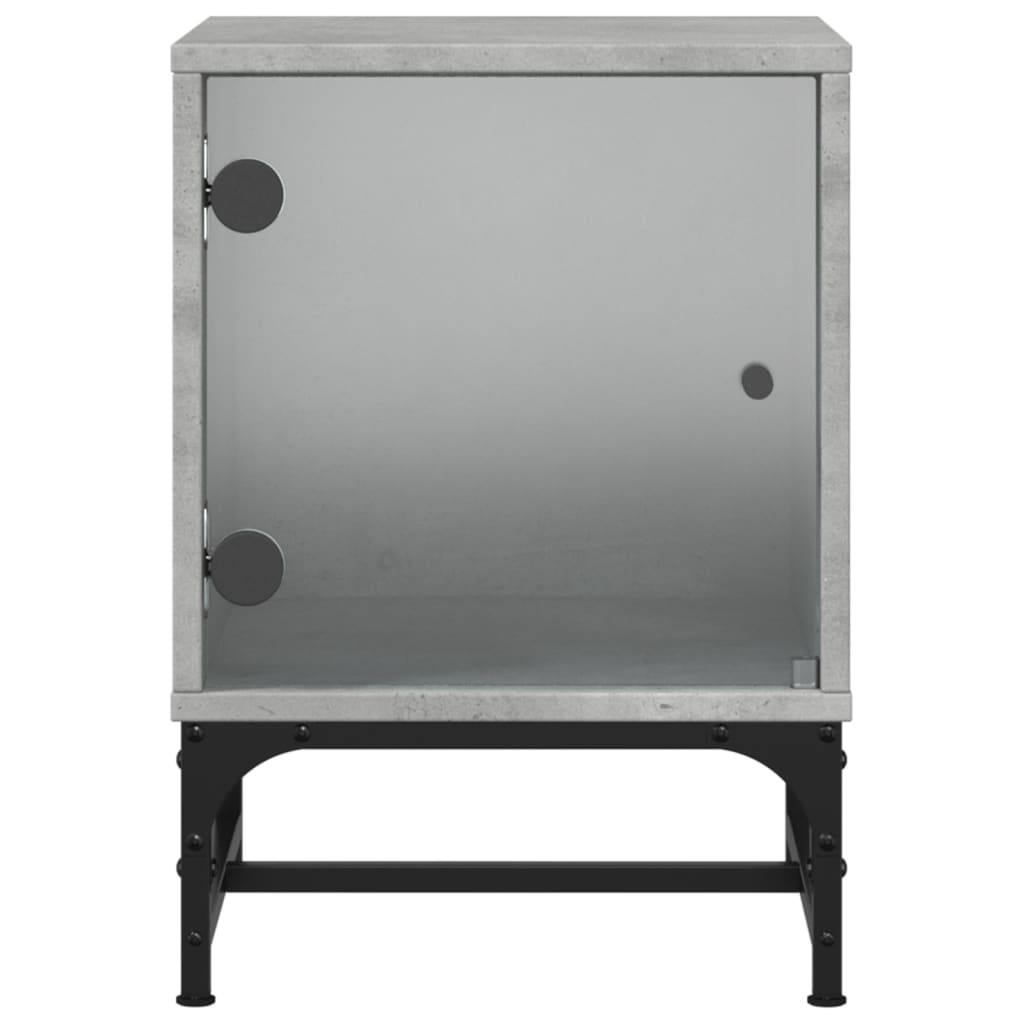 sengeborde 2 stk. med glaslåger 35x37x50 cm betongrå