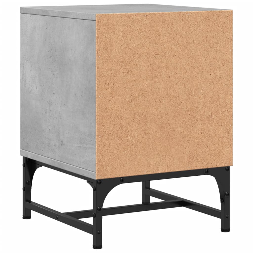 sengeborde 2 stk. med glaslåger 35x37x50 cm betongrå