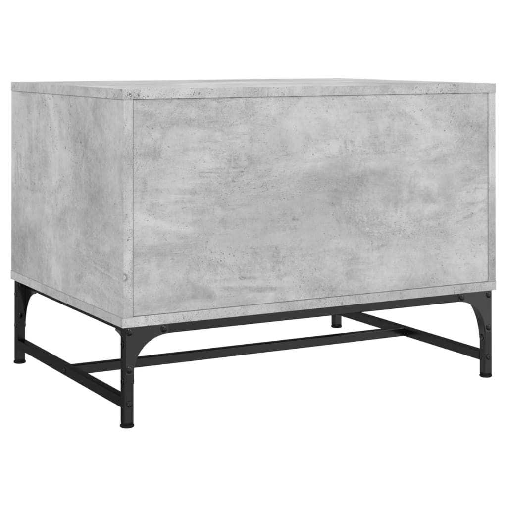 sofabord med glaslåger 68,5x50x50 cm betongrå