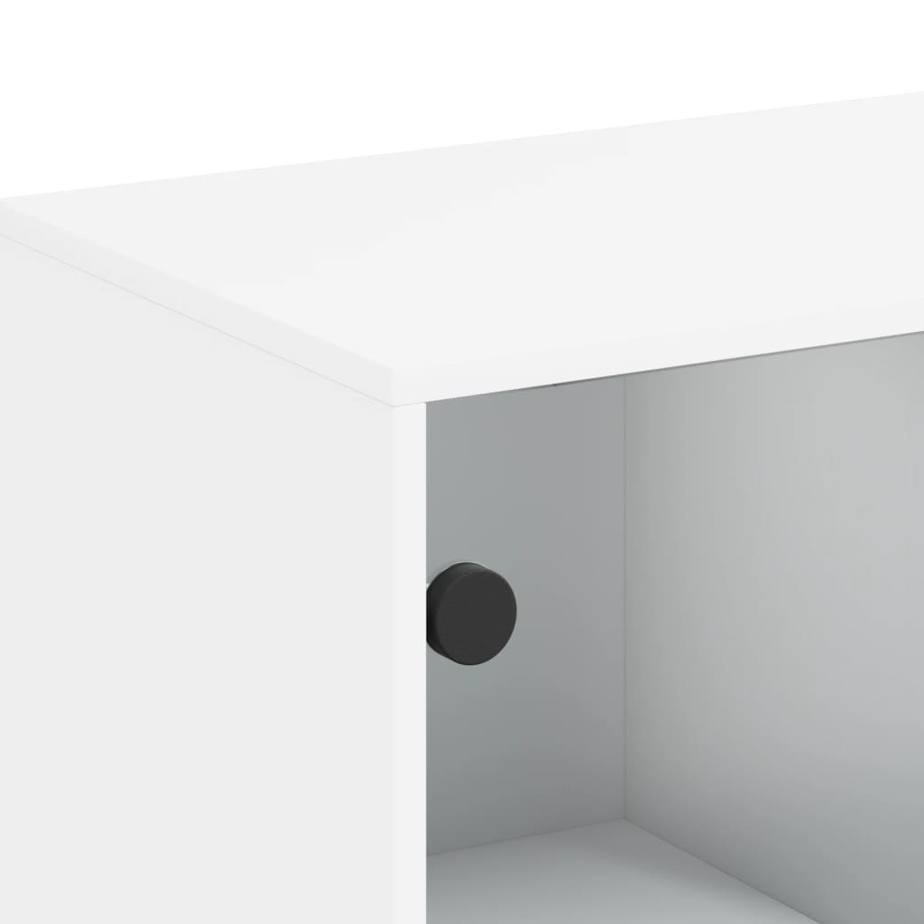 skab med glaslåger 69x37x100 cm hvid