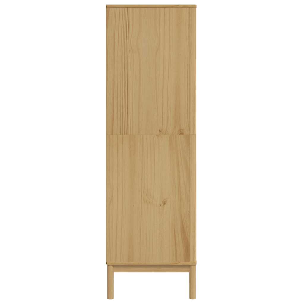 klædeskab FLORO 77x53x171 cm massivt fyrretræ gyldenbrun