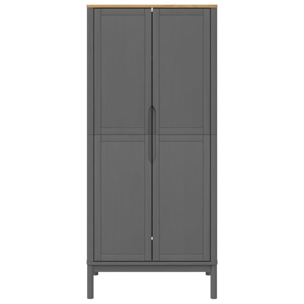 klædeskab FLORO 77x53x171 cm massivt fyrretræ grå