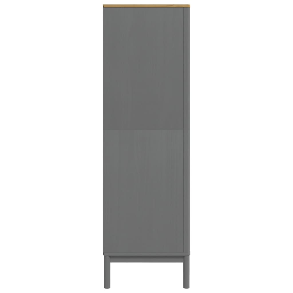 klædeskab FLORO 77x53x171 cm massivt fyrretræ grå