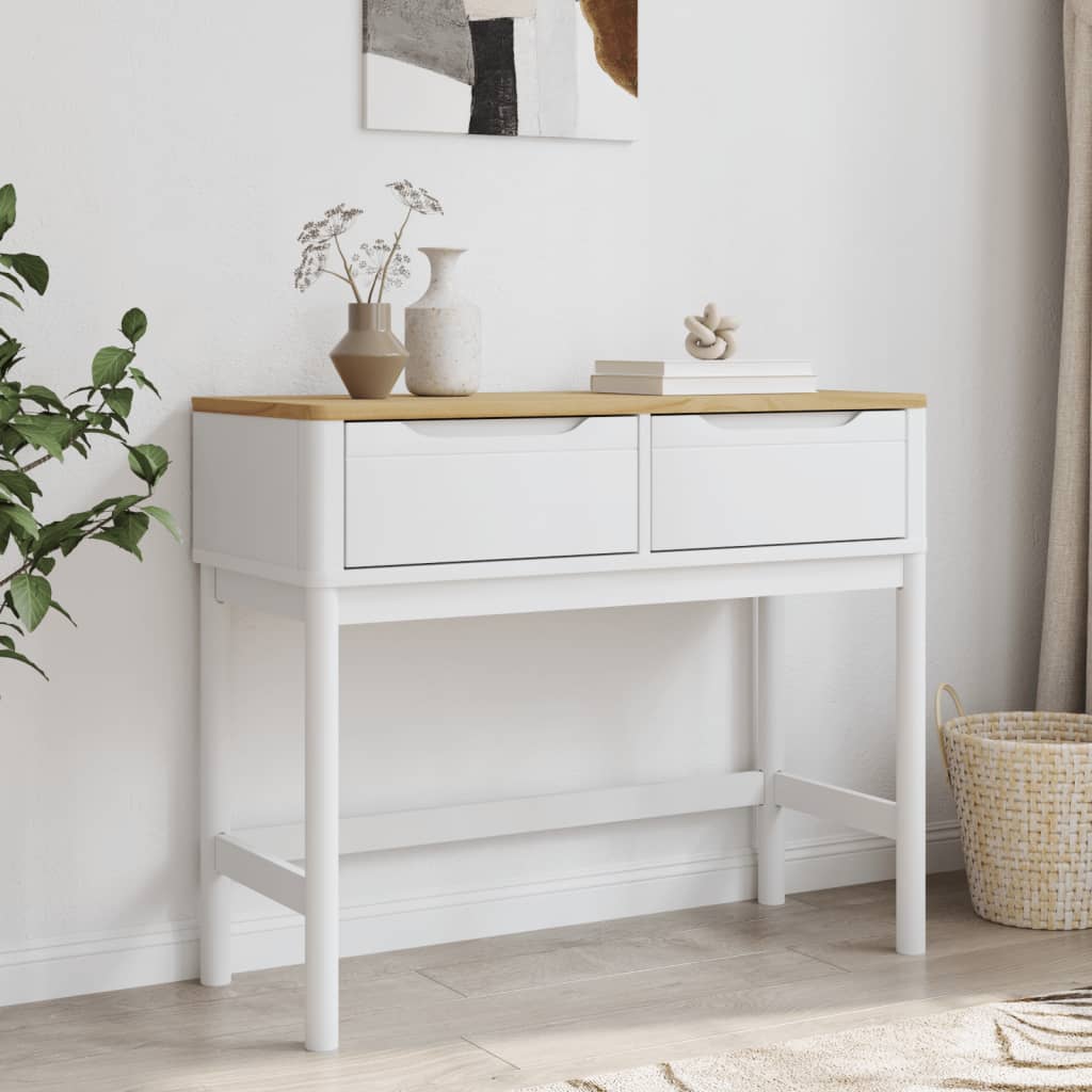 konsolbord BODO 89,5x36,5x73 cm massivt fyrretræ hvid