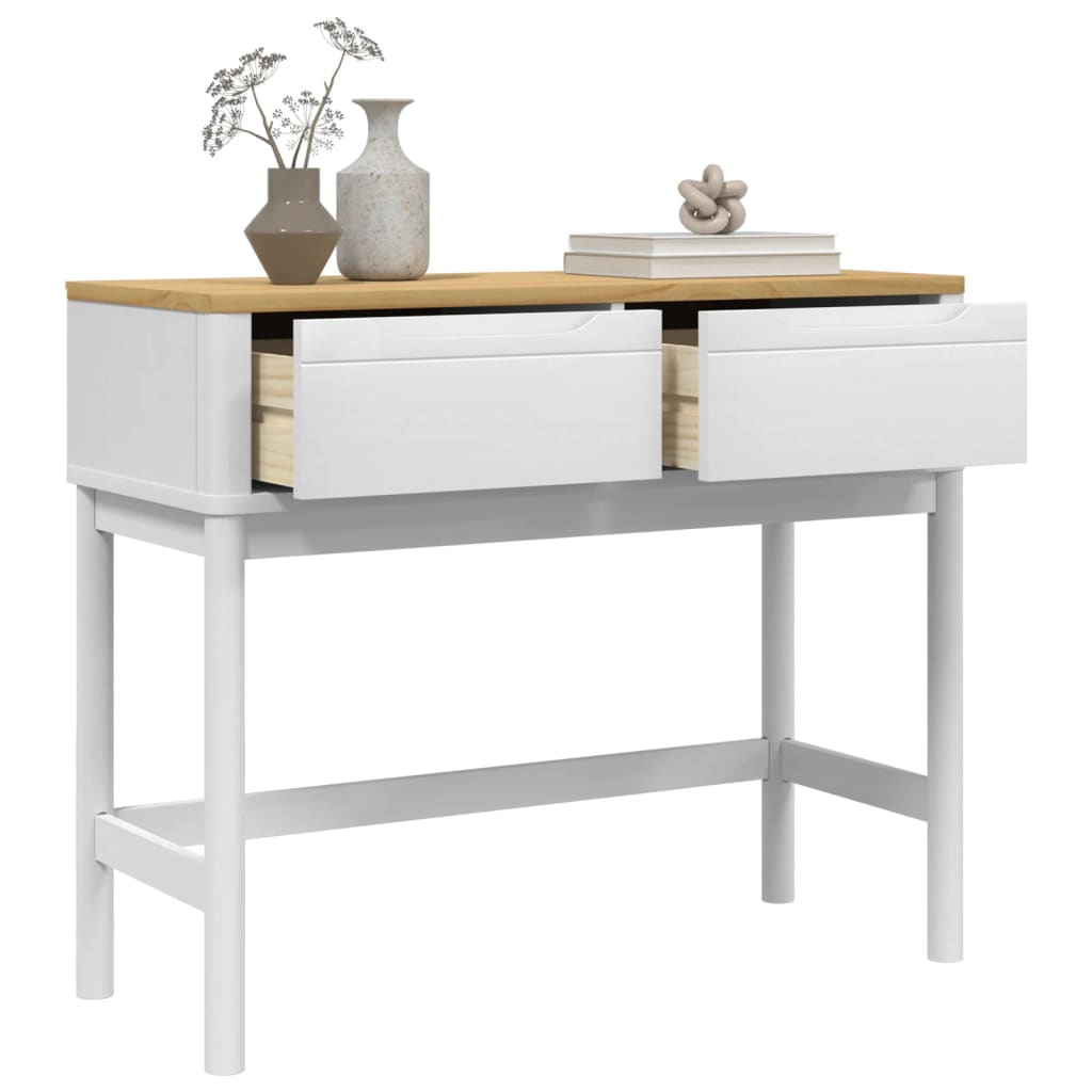 konsolbord BODO 89,5x36,5x73 cm massivt fyrretræ hvid