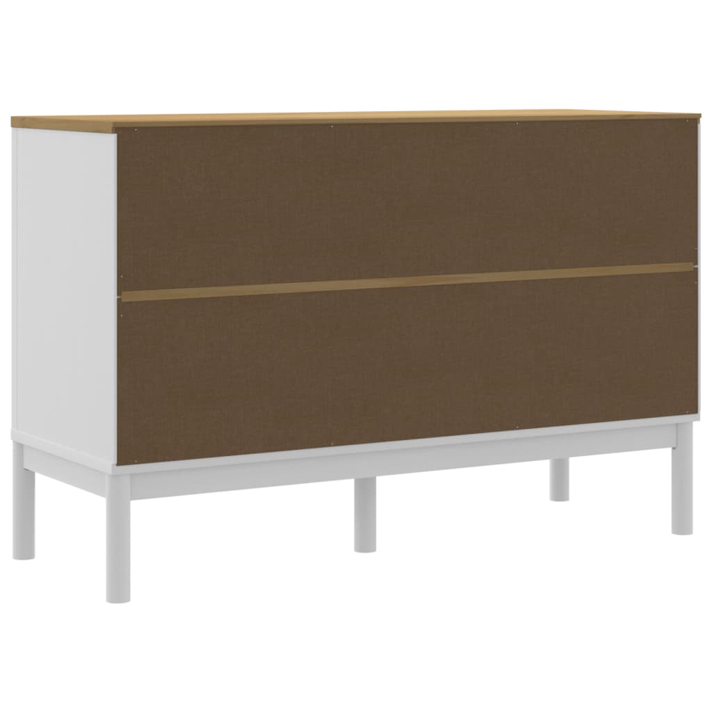 skænk FLORO 114x43x74 cm massivt fyrretræ hvid