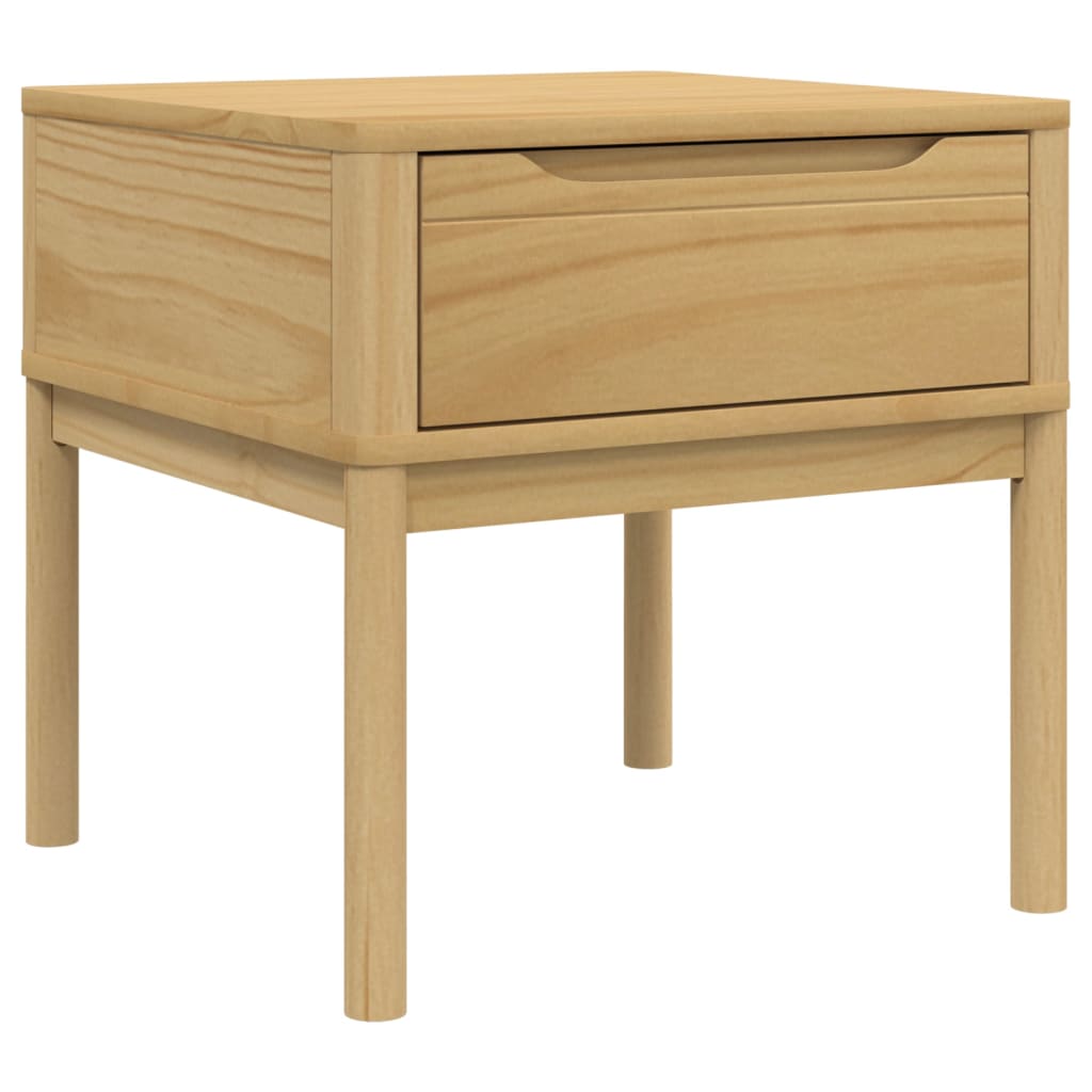 lampebord FLORO 55x55x54 cm massivt fyrretræ gyldenbrun