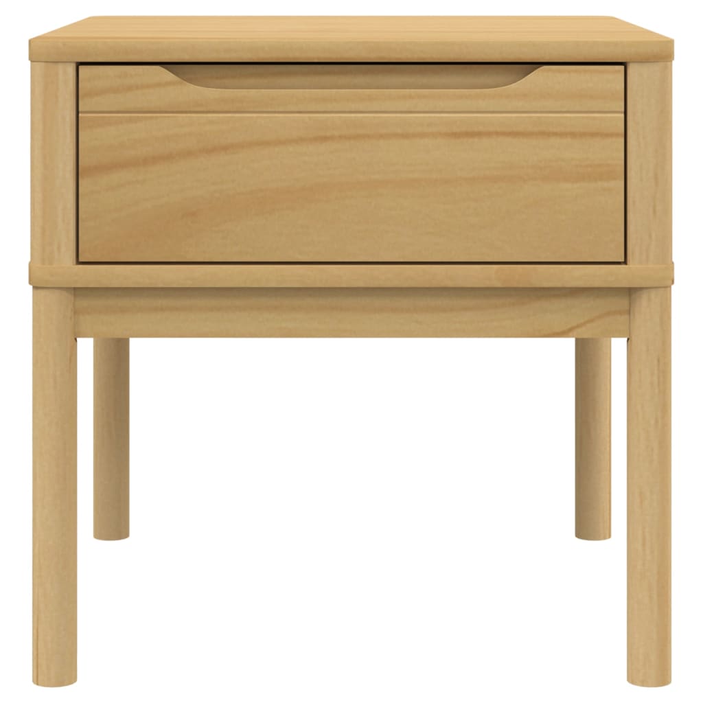 lampebord FLORO 55x55x54 cm massivt fyrretræ gyldenbrun