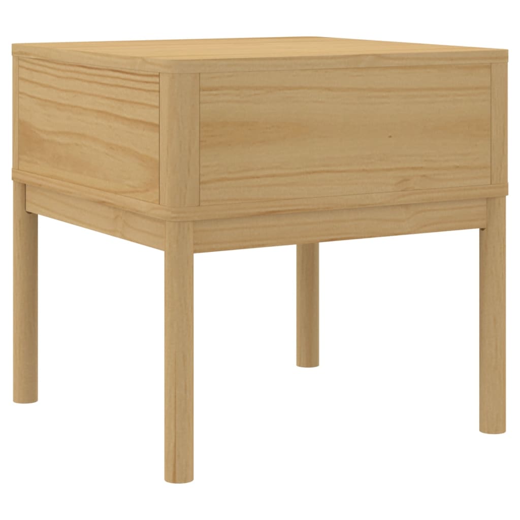 lampebord FLORO 55x55x54 cm massivt fyrretræ gyldenbrun