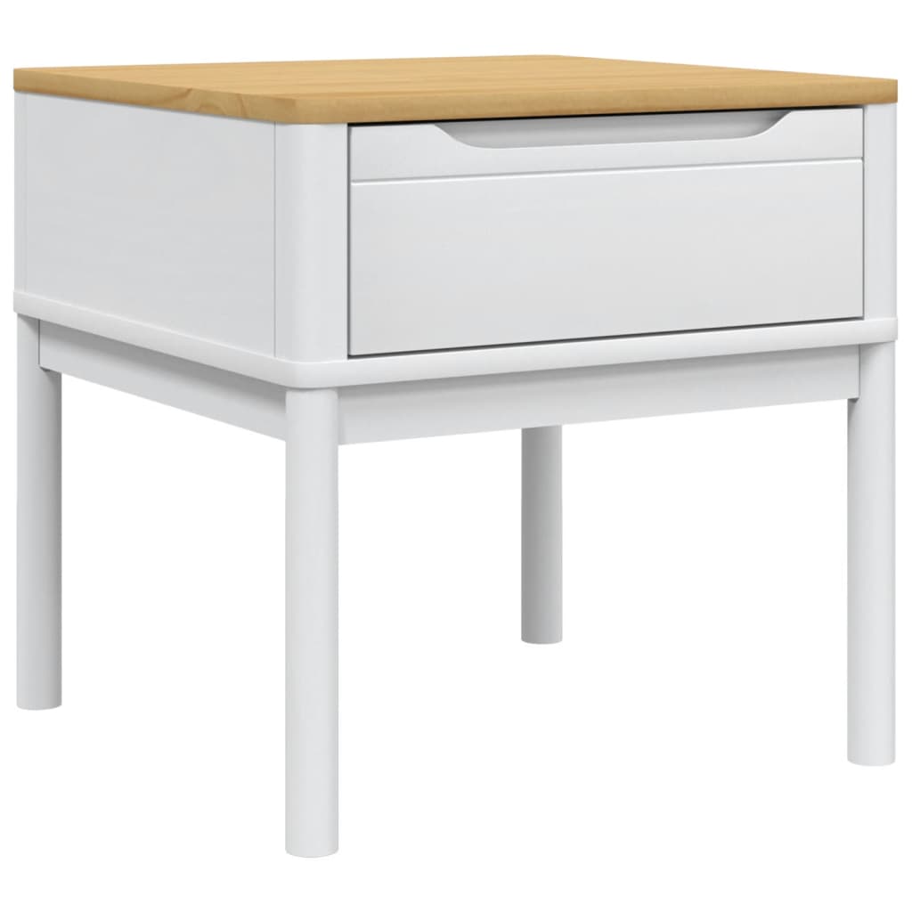lampebord FLORO 55x55x54 cm massivt fyrretræ hvid