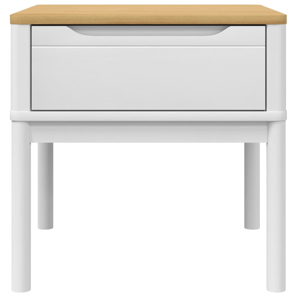 lampebord FLORO 55x55x54 cm massivt fyrretræ hvid