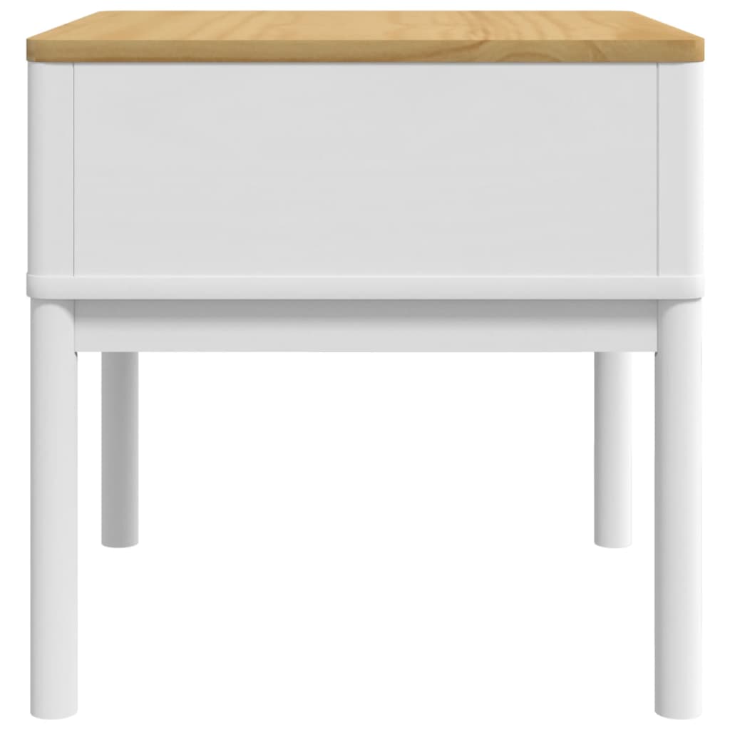 lampebord FLORO 55x55x54 cm massivt fyrretræ hvid