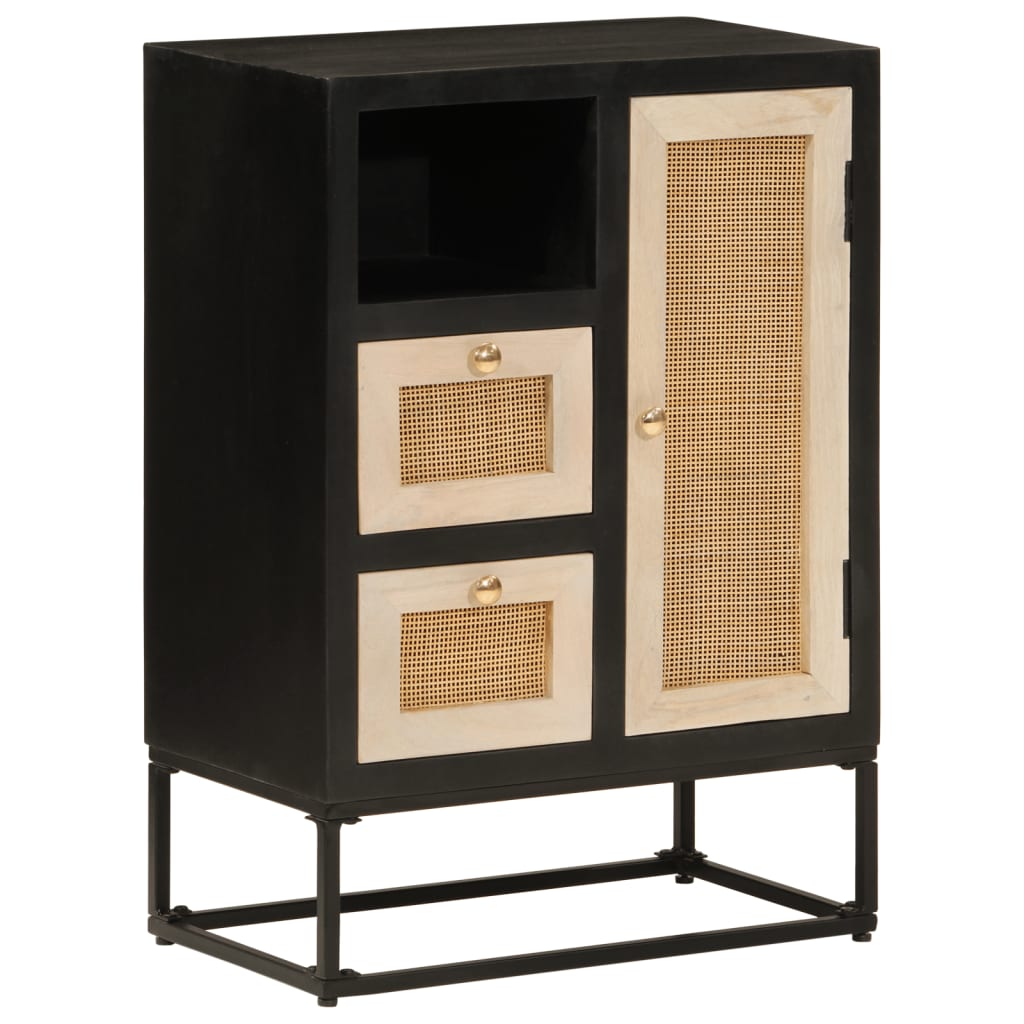 skænk 55x30x76 cm massivt mangotræ og jern sort