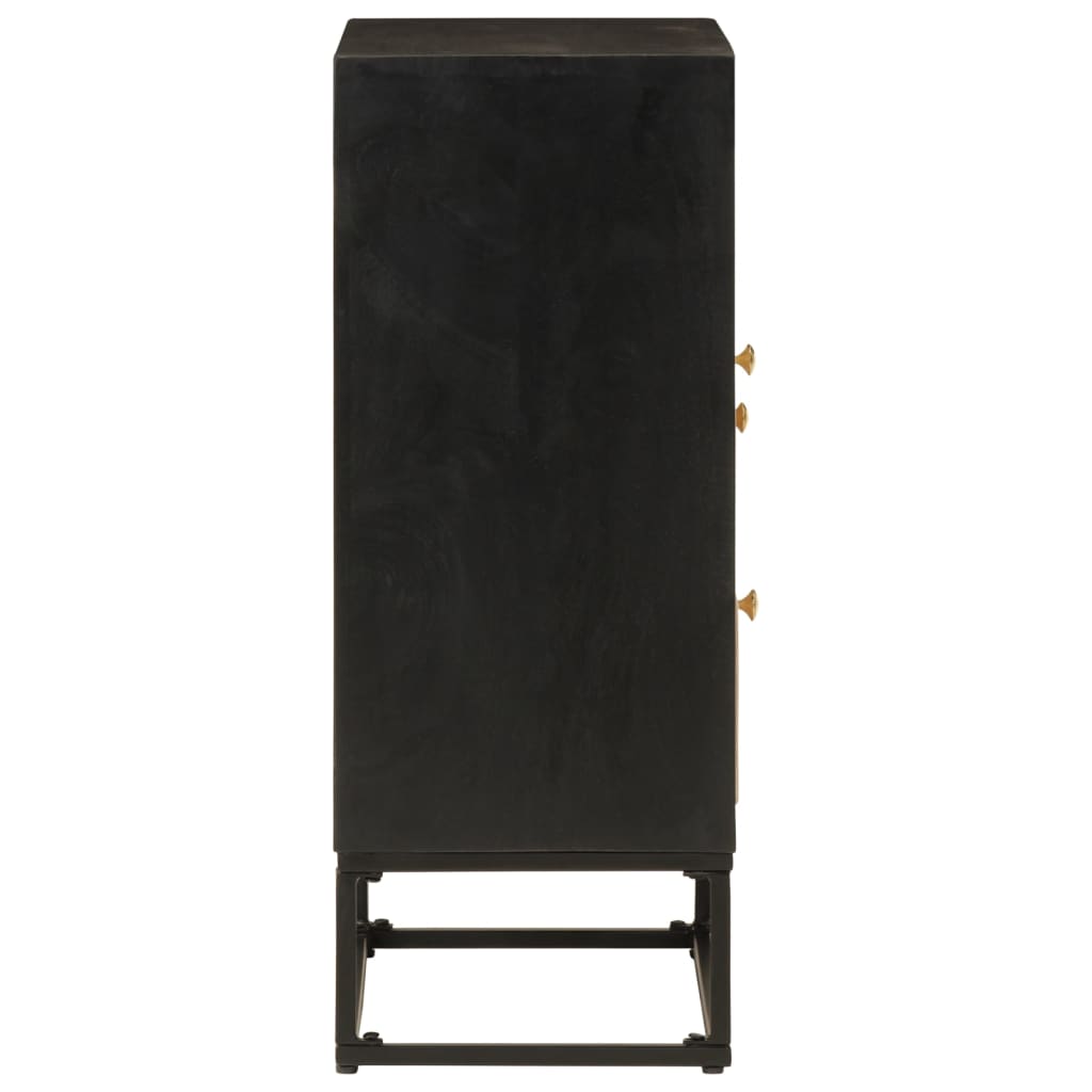 skænk 55x30x76 cm massivt mangotræ og jern sort