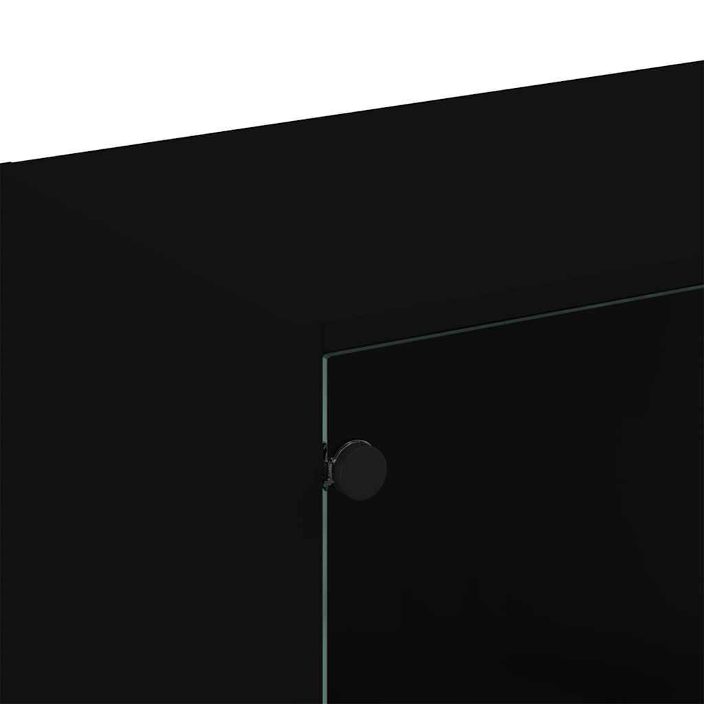 bogreol med låger 136x37x109 cm konstrueret træ sort