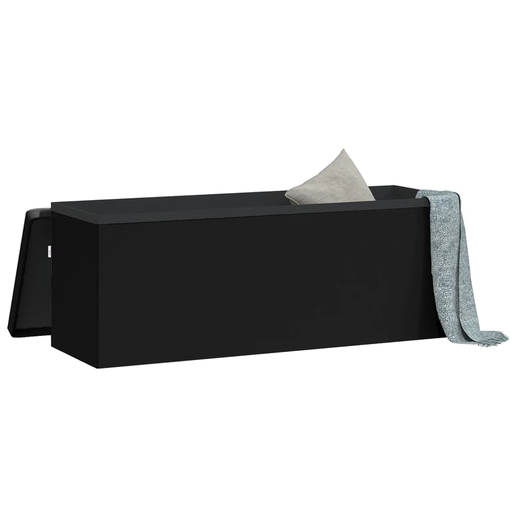 opbevaringsbænk foldbar PVC sort