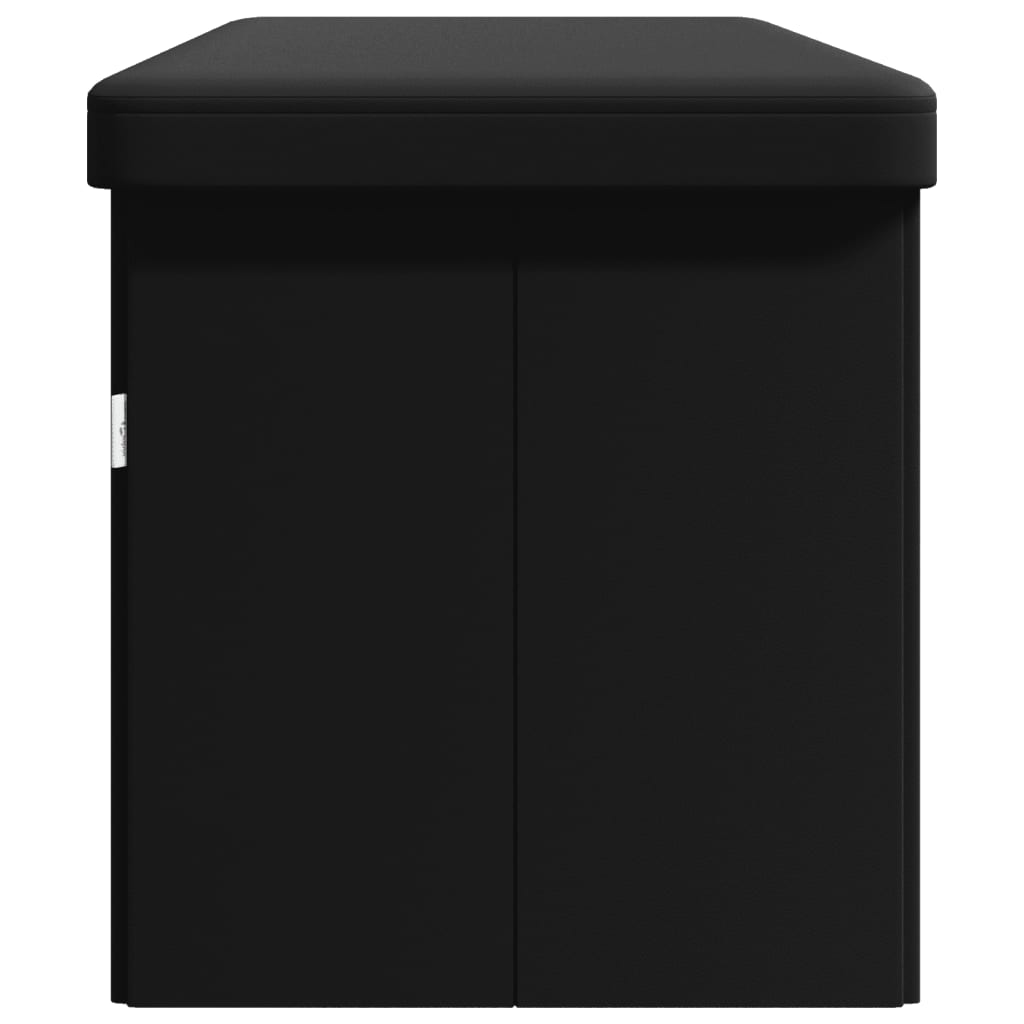 opbevaringsbænk foldbar PVC sort