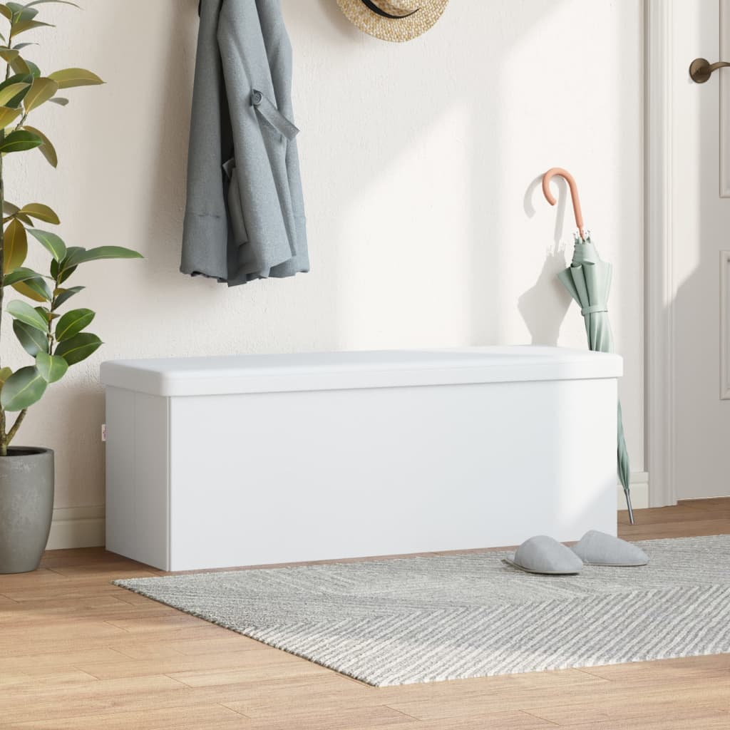 opbevaringsbænk foldbar PVC hvid