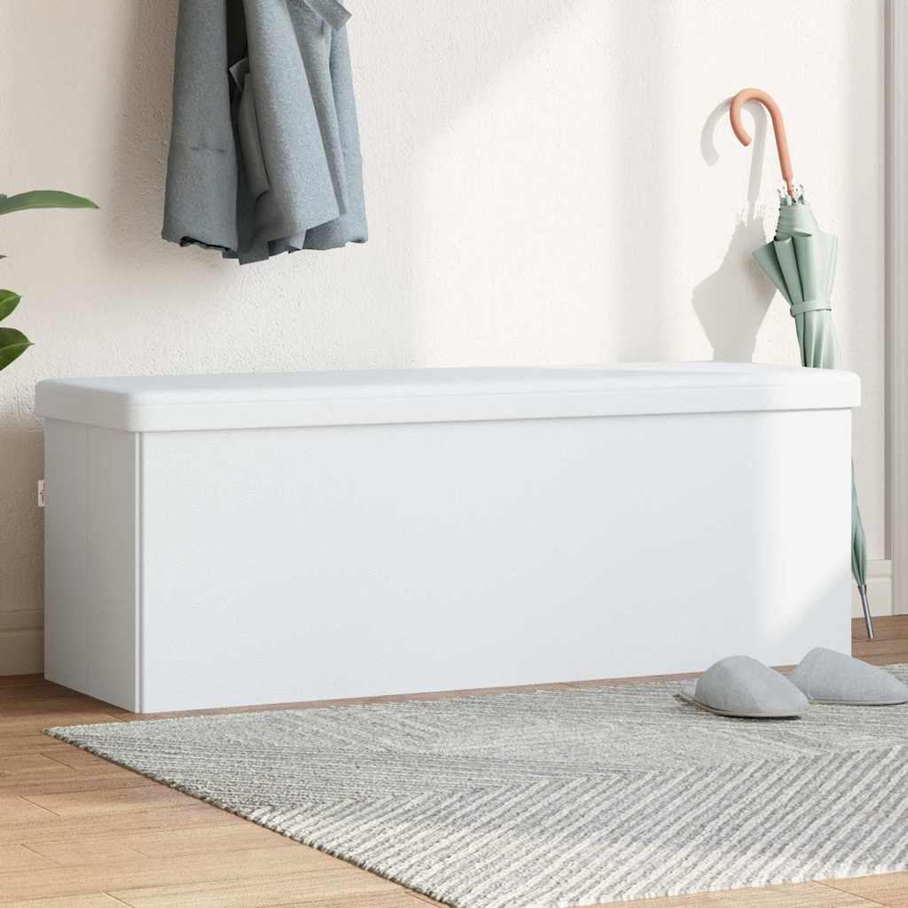 opbevaringsbænk foldbar PVC hvid