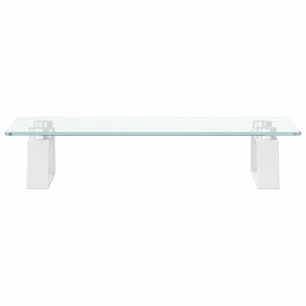 skærmstander 40x20x8 cm hærdet glas og metal hvid