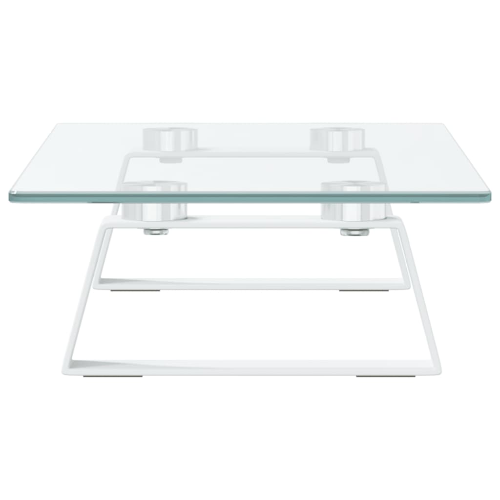 skærmstander 40x20x8 cm hærdet glas og metal hvid