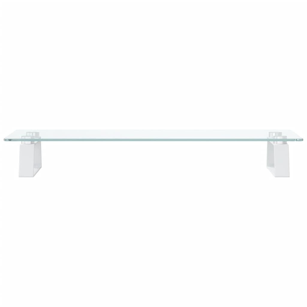skærmstander 60x20x8 cm hærdet glas og metal hvid