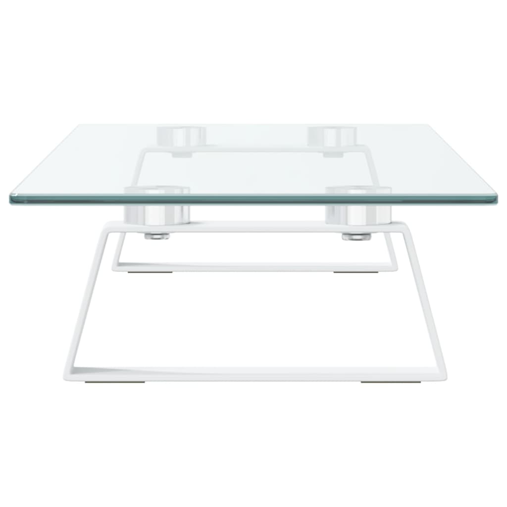 skærmstander 60x20x8 cm hærdet glas og metal hvid