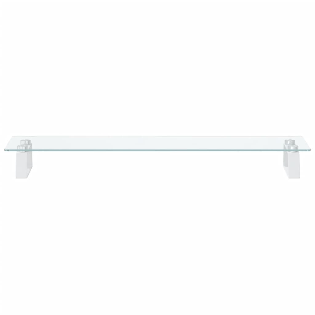 skærmstander 80x20x8 cm hærdet glas og metal hvid
