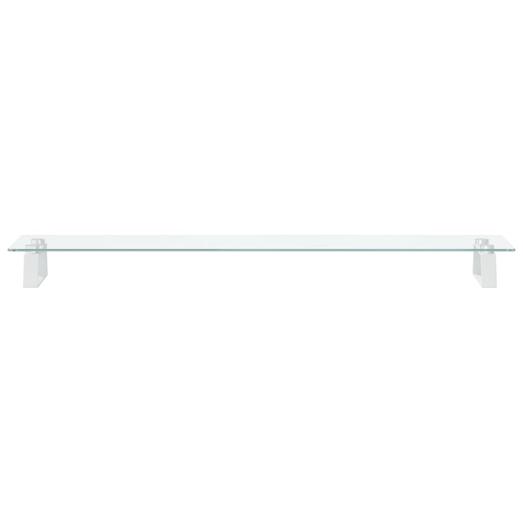 skærmstander 100x20x8 cm hærdet glas og metal hvid