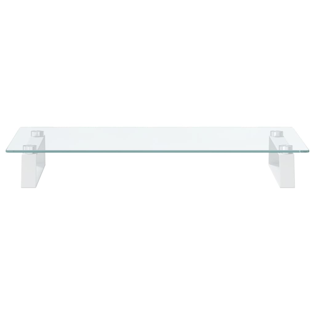 skærmstander 60x35x8 cm hærdet glas og metal hvid