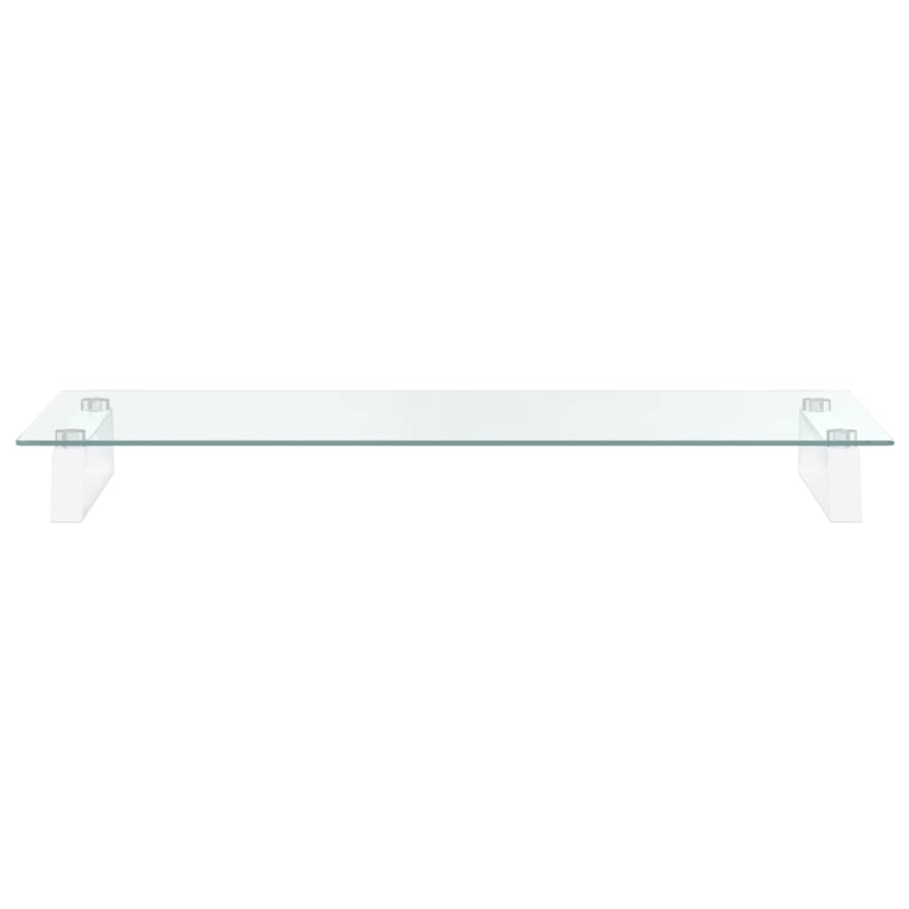 skærmstander 80x35x8 cm hærdet glas og metal hvid