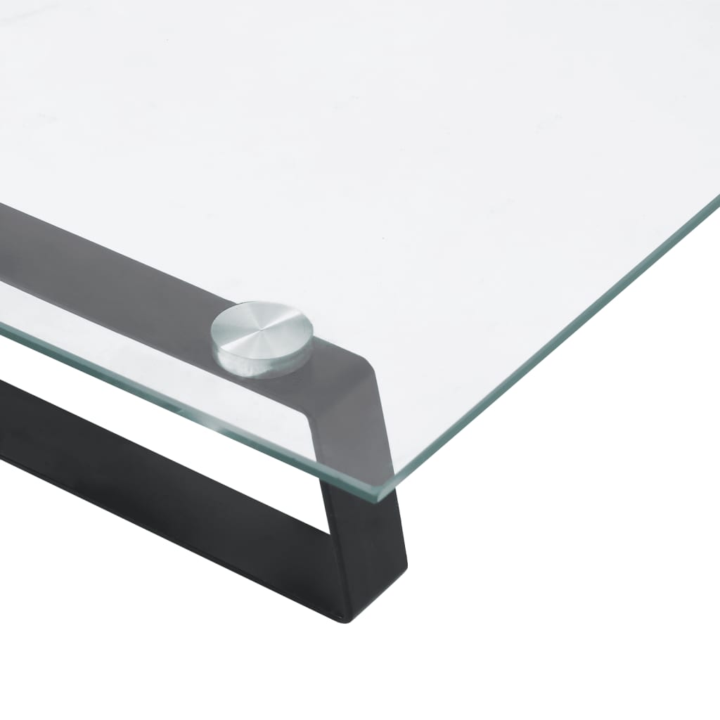 skærmstander 40x20x8 cm hærdet glas og metal sort