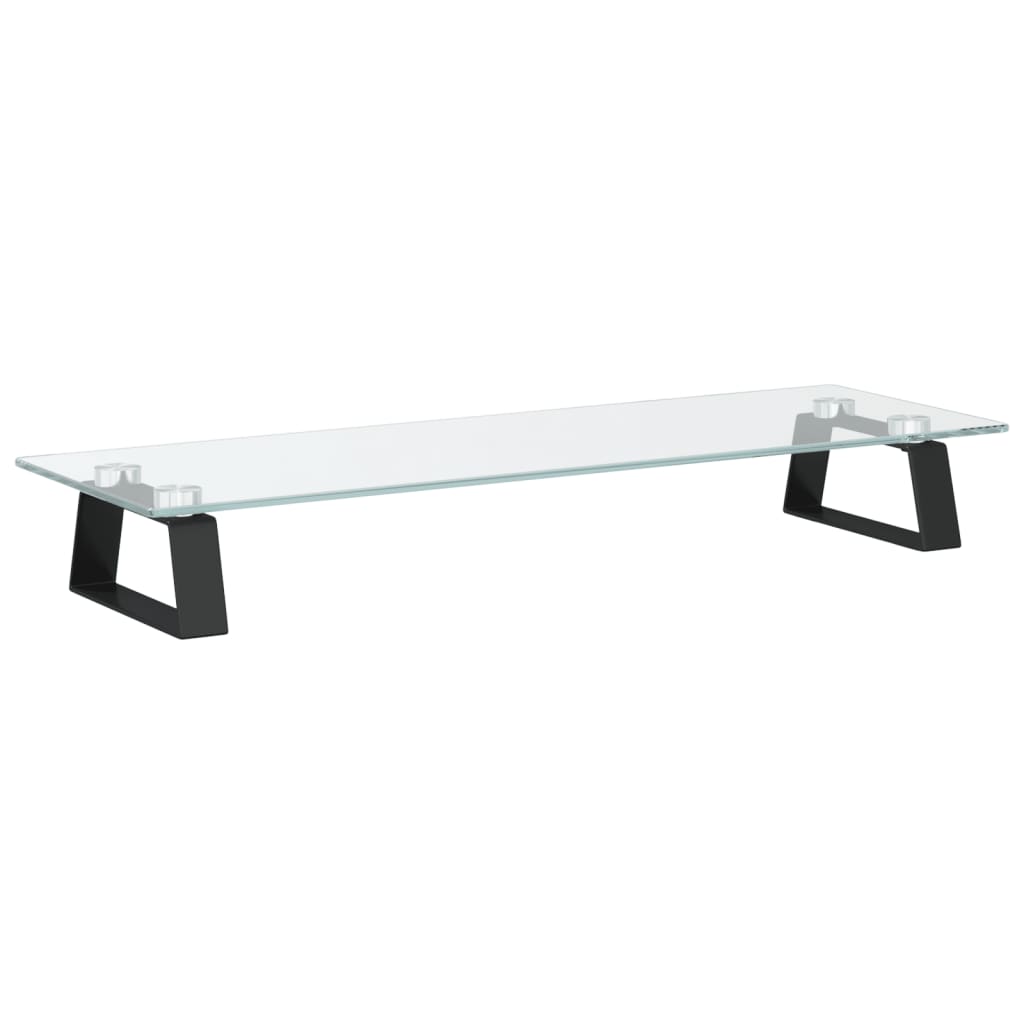 skærmstander 60x20x8 cm hærdet glas og metal sort
