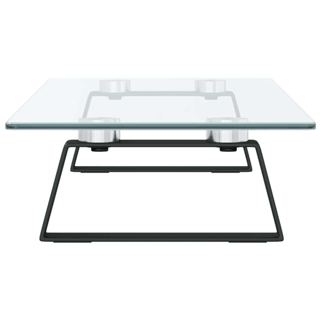 skærmstander 60x20x8 cm hærdet glas og metal sort