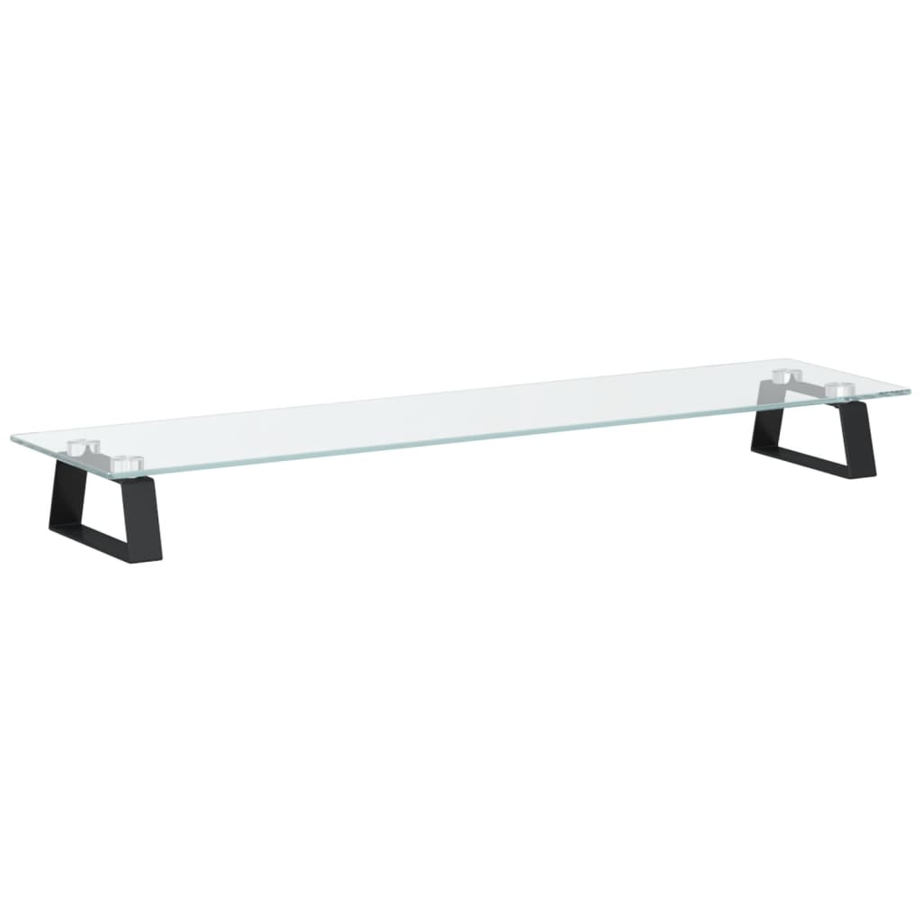 skærmstander 80x20x8 cm hærdet glas og metal sort