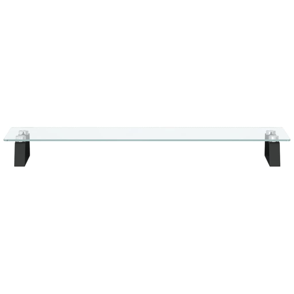 skærmstander 80x20x8 cm hærdet glas og metal sort