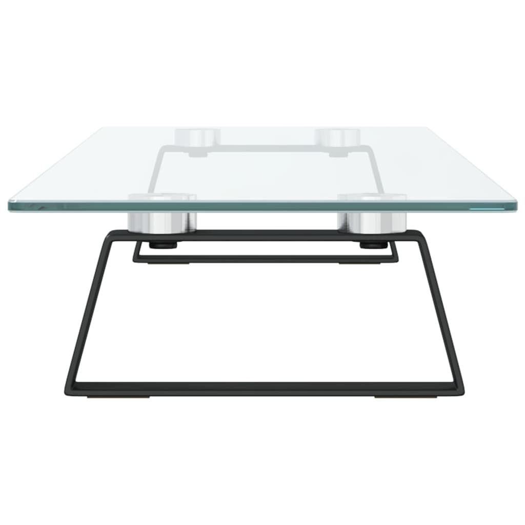 skærmstander 80x20x8 cm hærdet glas og metal sort